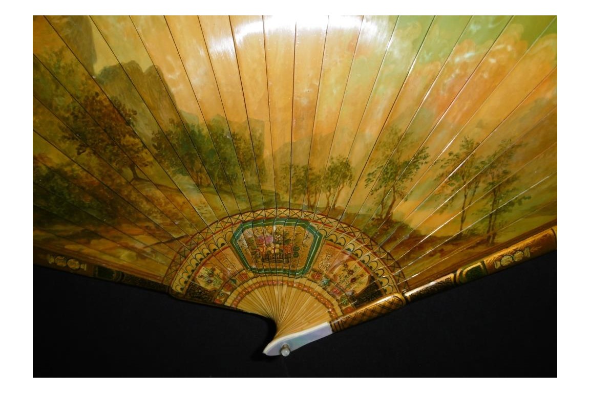 Golden pastoral, 19th century fan