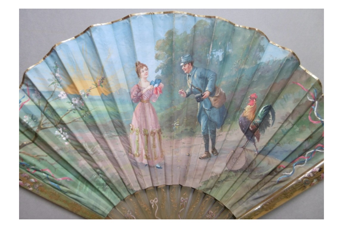 News from French soldier during 1ww, fan by Van Garden and Duvelleroy, circa 1916