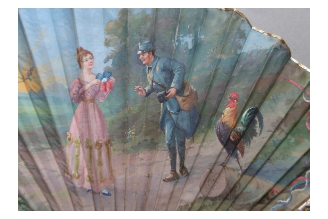 News from French soldier during 1ww, fan by Van Garden and Duvelleroy, circa 1916