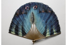 Papillon bleu, éventail début XXème