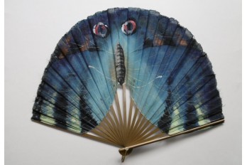 Blue butterfly, early 20th century fan