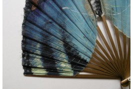 Blue butterfly, early 20th century fan