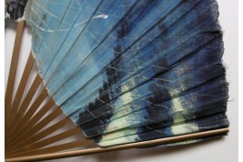 Blue butterfly, early 20th century fan