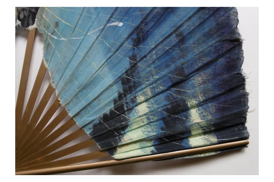 Blue butterfly, early 20th century fan
