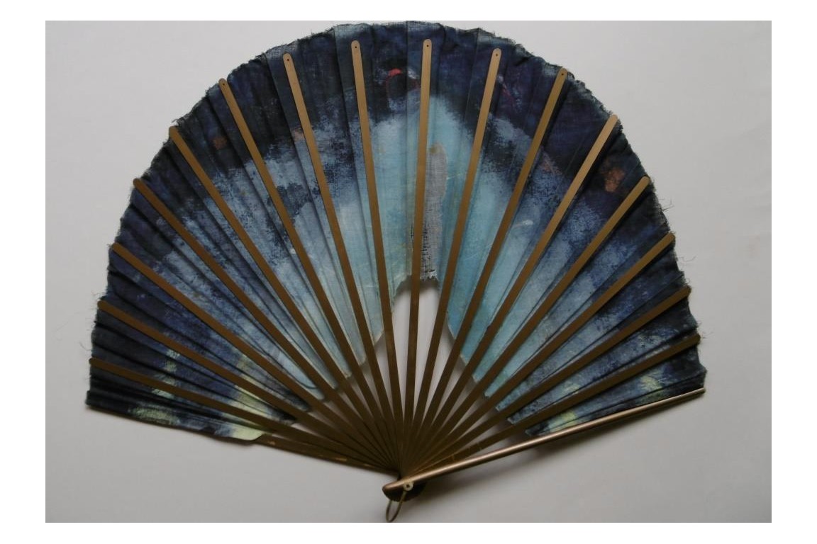 Blue butterfly, early 20th century fan