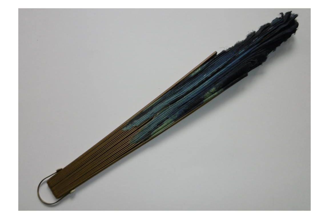 Blue butterfly, early 20th century fan