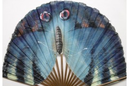 Blue butterfly, early 20th century fan