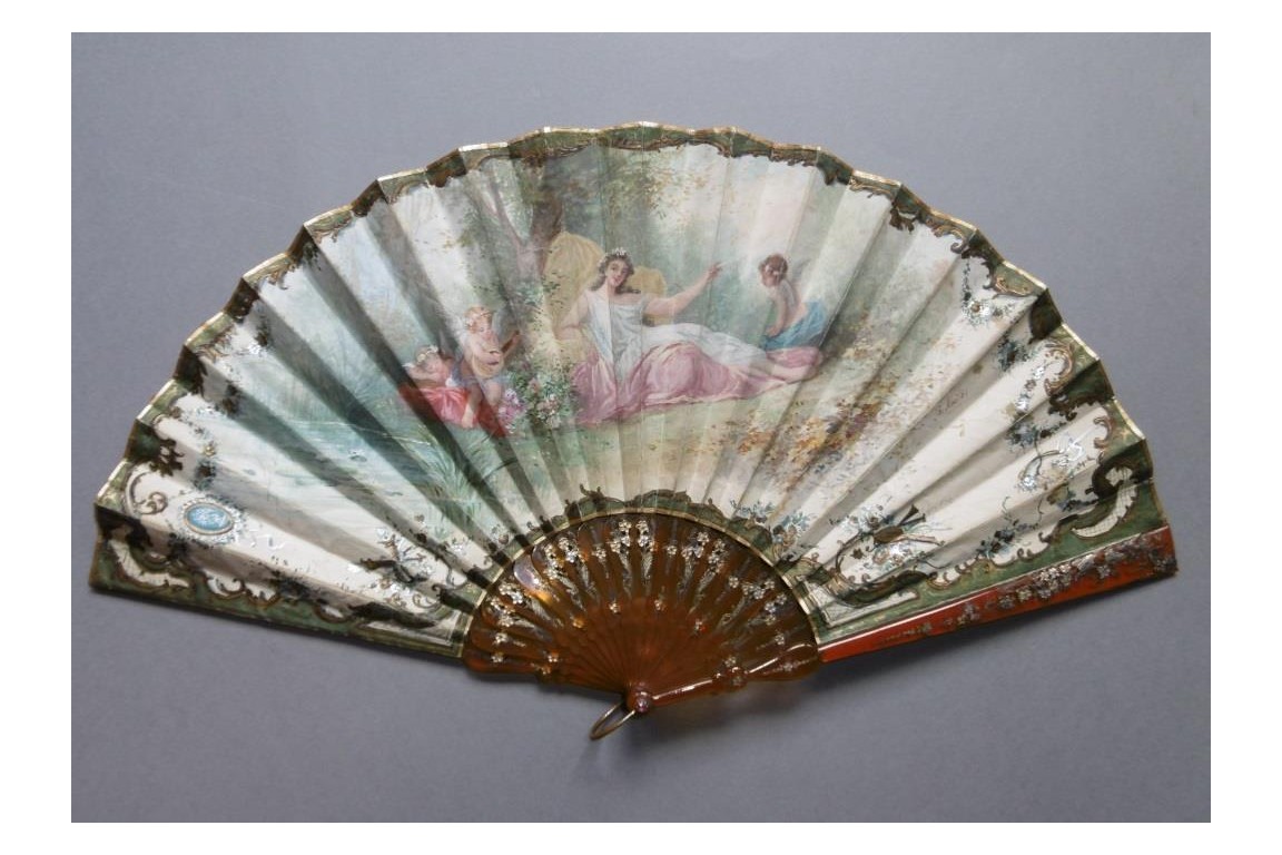 Nymph of love, fan by Neiter and Kees, circa 1900