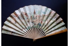 Fan Souvenir du village Suisse, Swiss exhibition 1896