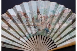Fan Souvenir du village Suisse, Swiss exhibition 1896