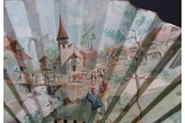 Fan Souvenir du village Suisse, Swiss exhibition 1896