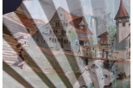 Fan Souvenir du village Suisse, Swiss exhibition 1896