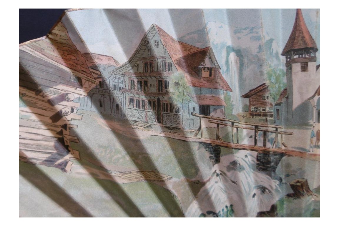 Fan Souvenir du village Suisse, Swiss exhibition 1896