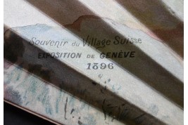 Fan Souvenir du village Suisse, Swiss exhibition 1896