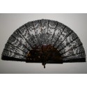 Flowers in Chantilly, lace fan, circa 1870