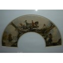 Fox hunting, fan leaf, 19th century