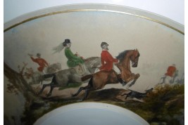 Fox hunting, fan leaf, 19th century