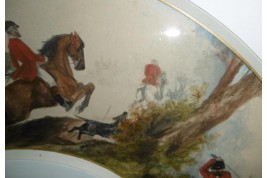 Fox hunting, fan leaf, 19th century