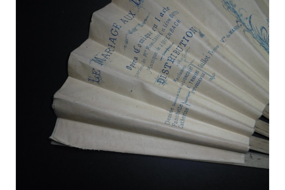 Éventail programme de théâtre, 3 Mai 1890