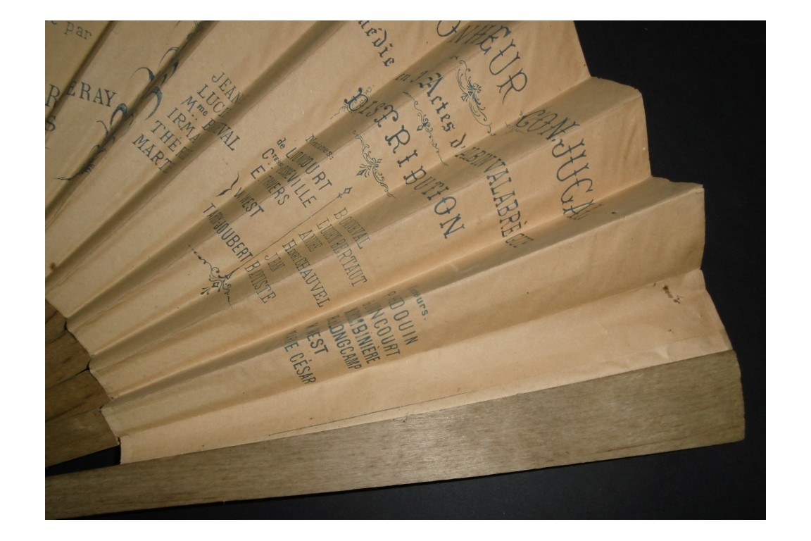 Éventail programme de théâtre, 3 Mai 1890