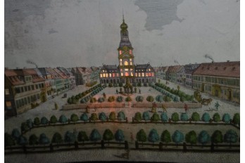 Vue de la place d'Armes, vue d'optique jour nuit, XVIIIème