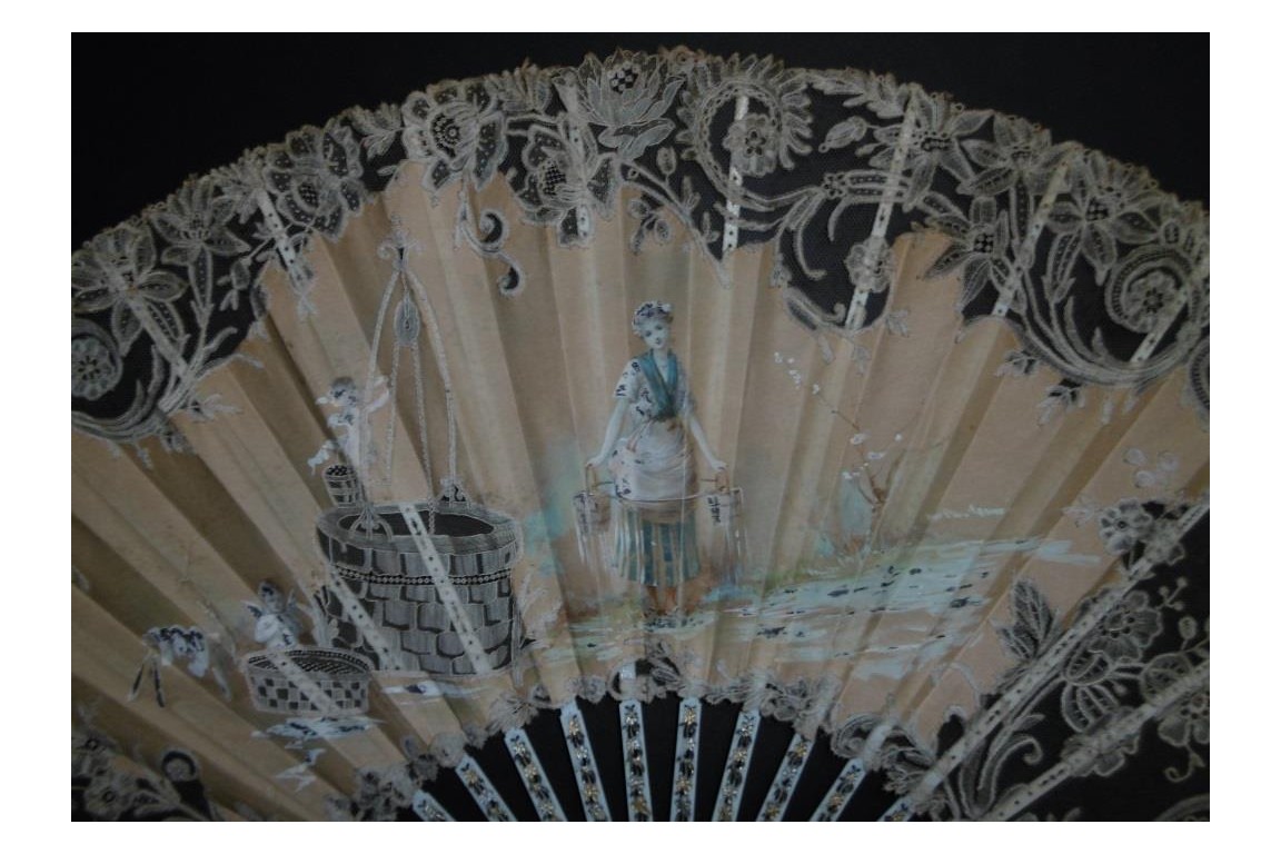 The well of love, fan circa 1885-90