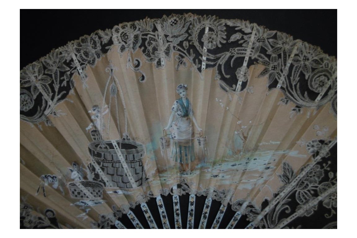 The well of love, fan circa 1885-90