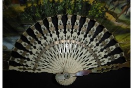 Skating in winter and socializing in summer, fan circa 1830