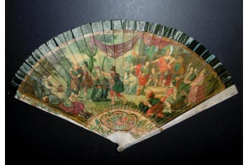 Eleazar refusing to eat pork, early 18th century fan