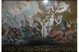 La roue de la fortune, feuille d'éventail fin XVIIème siècle