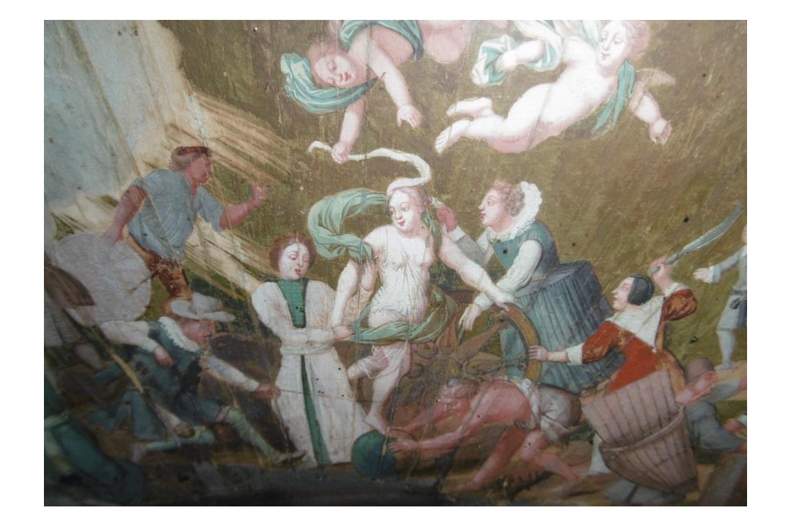 The wheel of fortune, fan leave, late 17th century