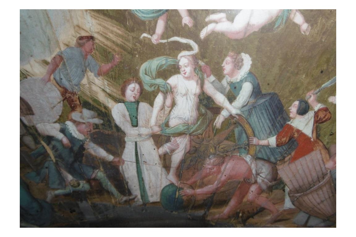 The wheel of fortune, fan leave, late 17th century