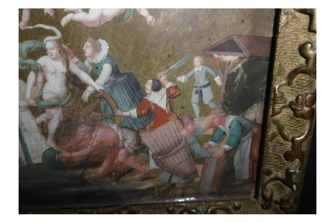 The wheel of fortune, fan leave, late 17th century
