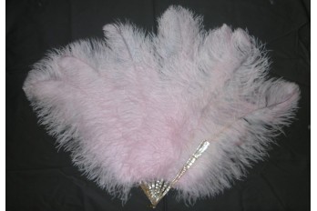 Spectacular ostrich feather, fan circa 1900-1920