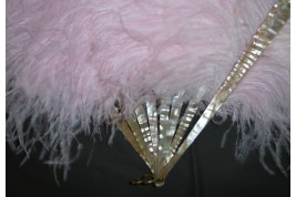 Spectacular ostrich feather, fan circa 1900-1920