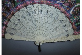 Audience of the great days, Chinese fan, Canton, 19th century