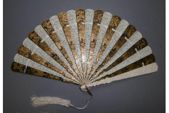 White and black, Chinese fan, 19th century