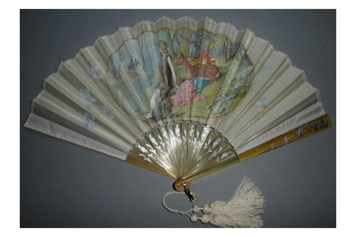 Daughters of the forest, fan by Gaston de Vinck, 1902