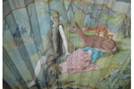 Daughters of the forest, fan by Gaston de Vinck, 1902