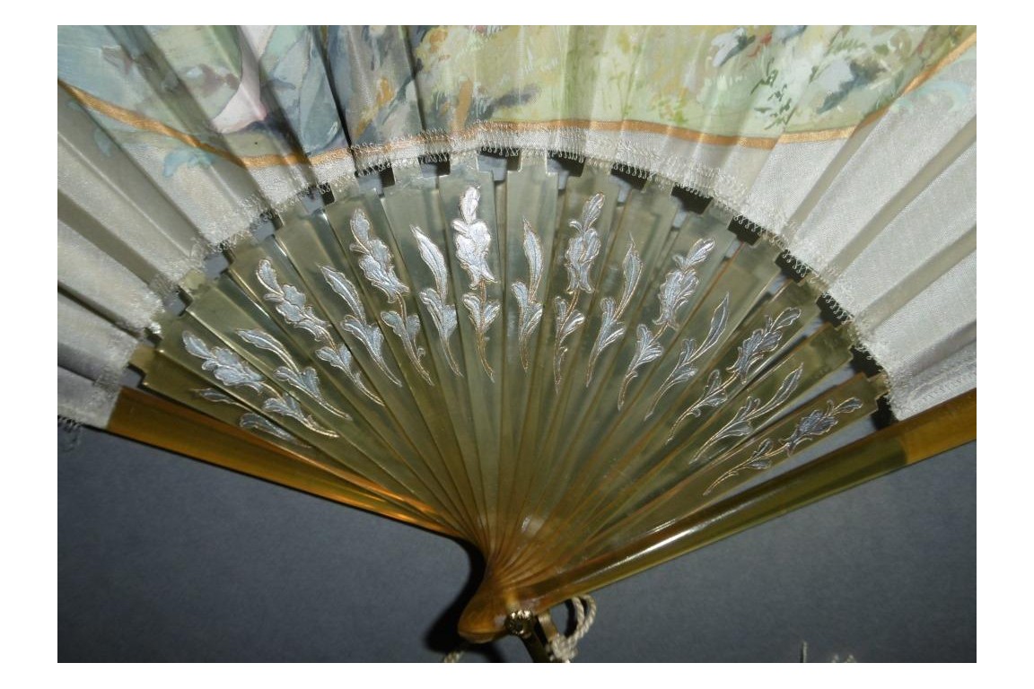 Daughters of the forest, fan by Gaston de Vinck, 1902