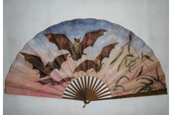 Bats at dusk, fan by Rodier circa 1890