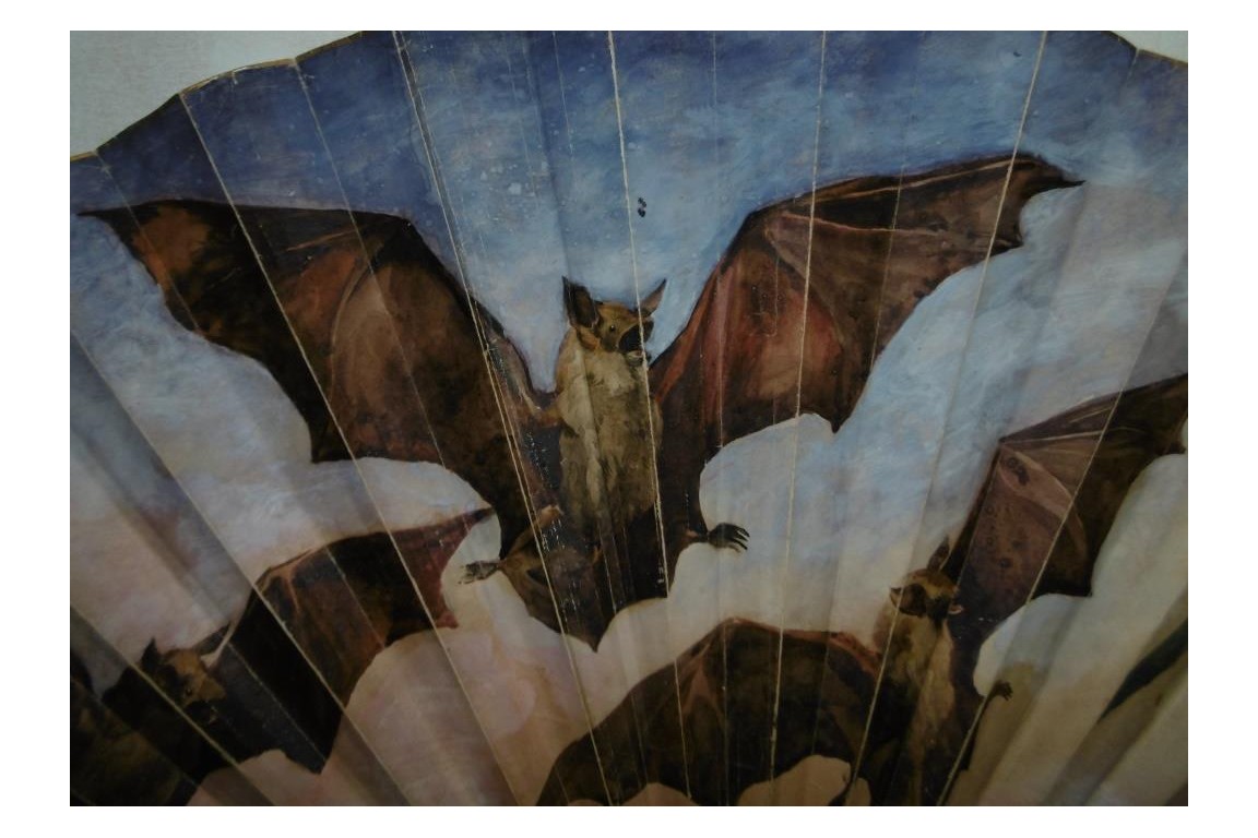 Bats at dusk, fan by Rodier circa 1890