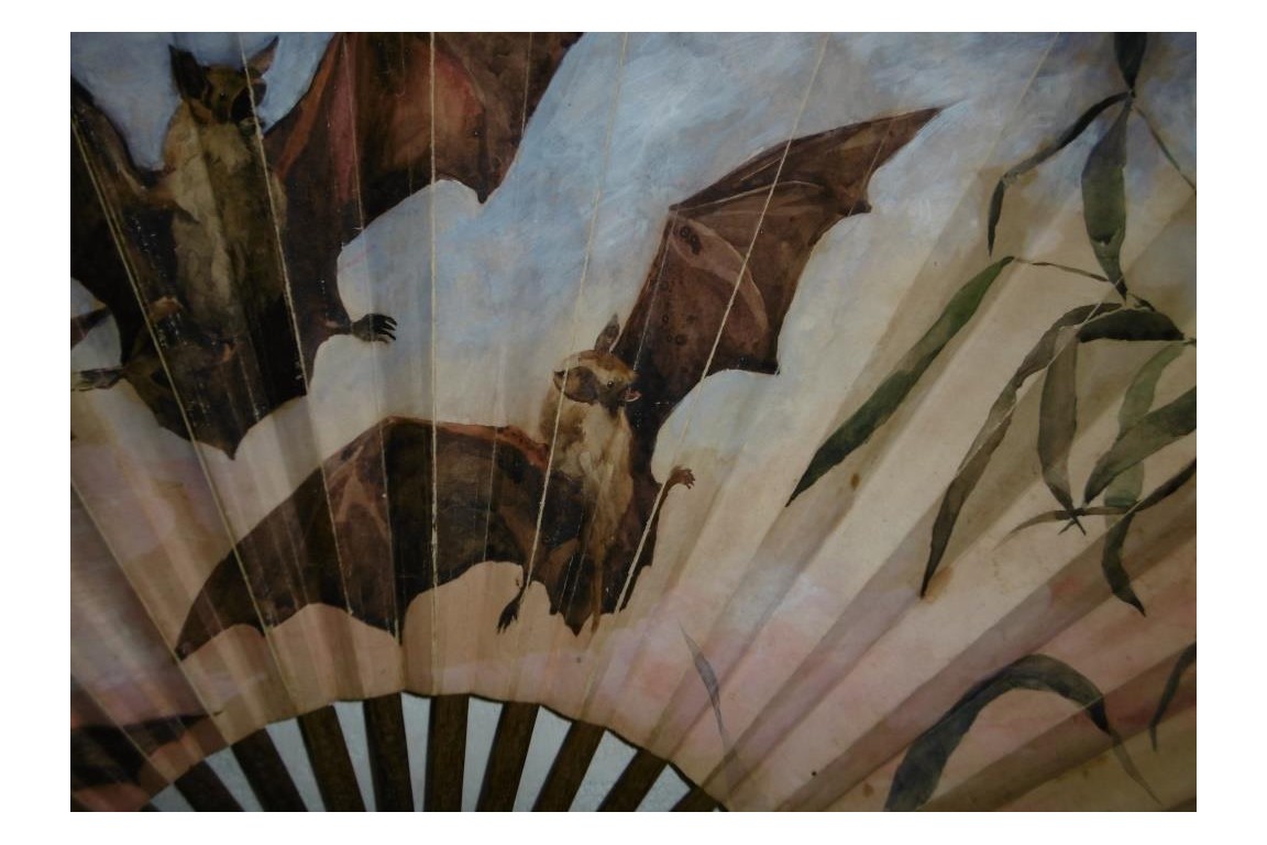 Bats at dusk, fan by Rodier circa 1890