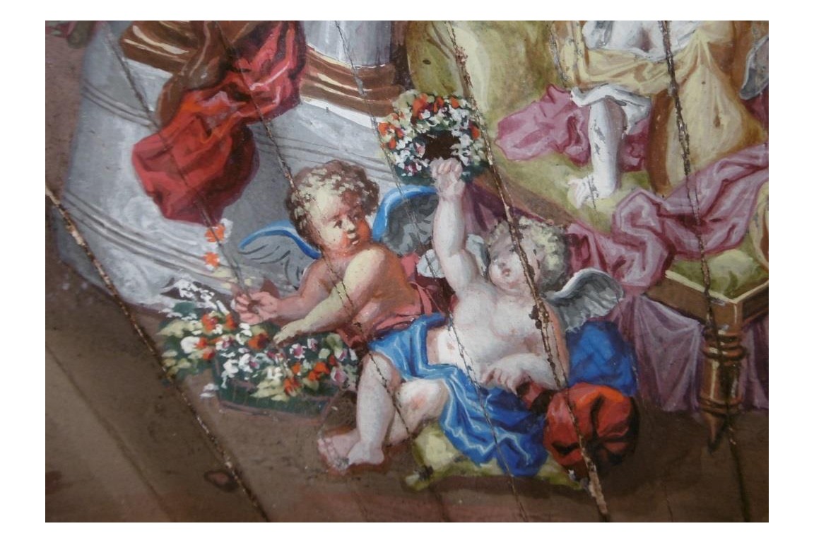 Flora and Zephyr, fan in the tate of Cotelle, circa 1690