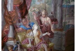 Flora and Zephyr, fan in the tate of Cotelle, circa 1690