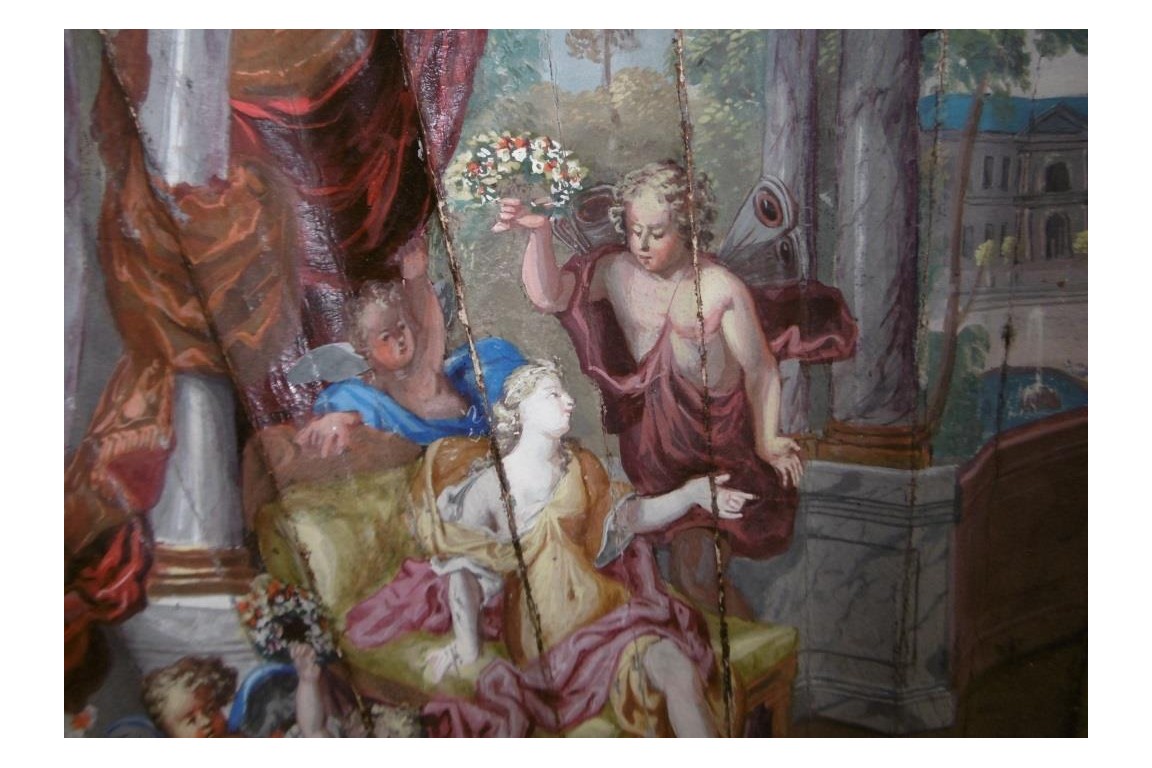 Flora and Zephyr, fan in the tate of Cotelle, circa 1690