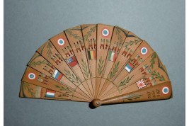 Allies' flags and Alsace, miniature patriotic fan, circa 1916