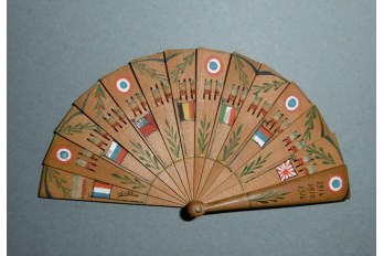 Allies' flags and Alsace, miniature patriotic fan, circa 1916
