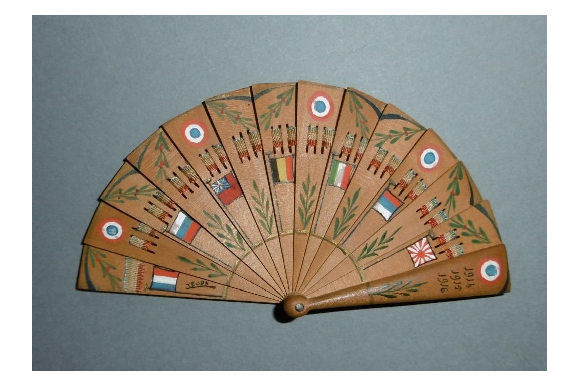 Allies' flags and Alsace, miniature patriotic fan, circa 1916