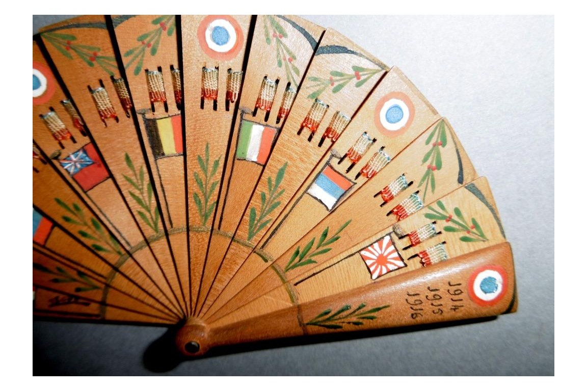 Allies' flags and Alsace, miniature patriotic fan, circa 1916